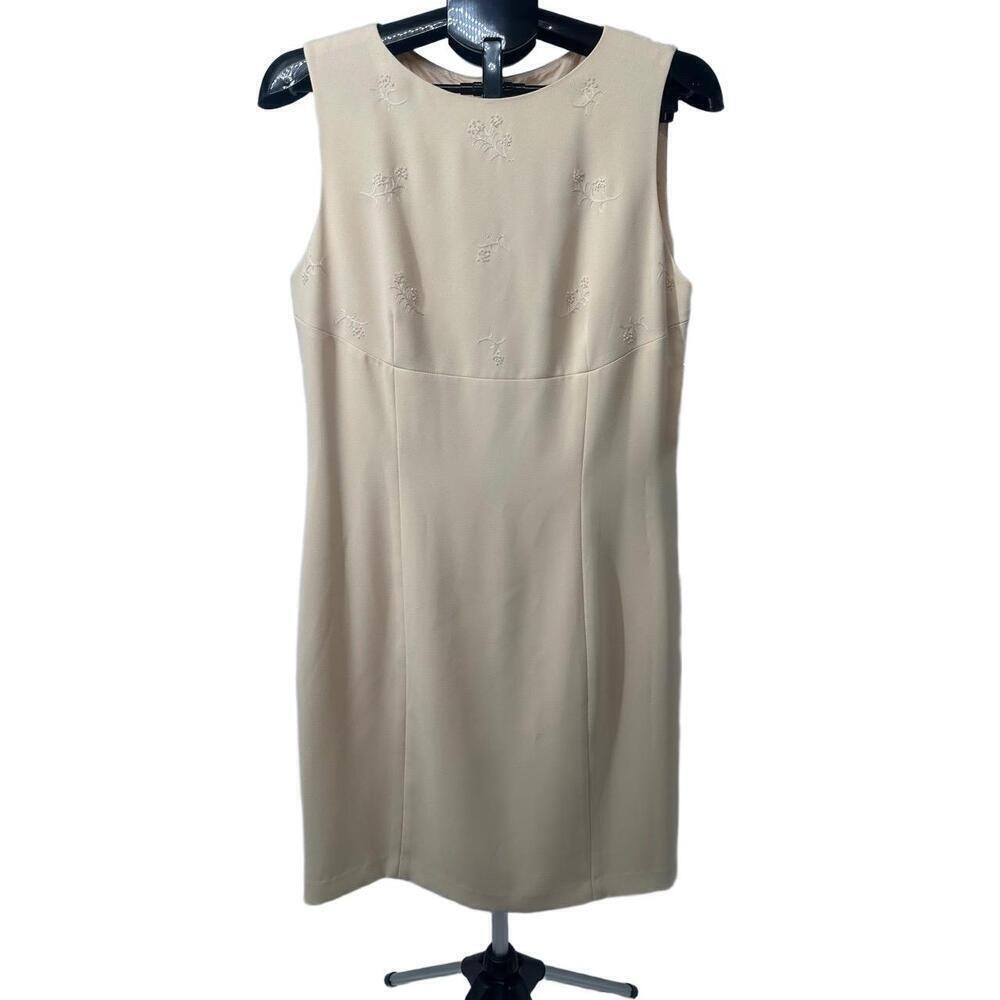 Vintage‎ 90’s High Neck Mini Dress Butter Yellow Beaded Size 24 Kasper ASL N